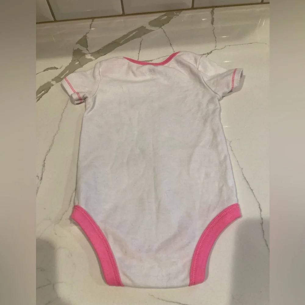Disney baby girl 12 month 101 Dalmatians puppy love white pink onesie one piece